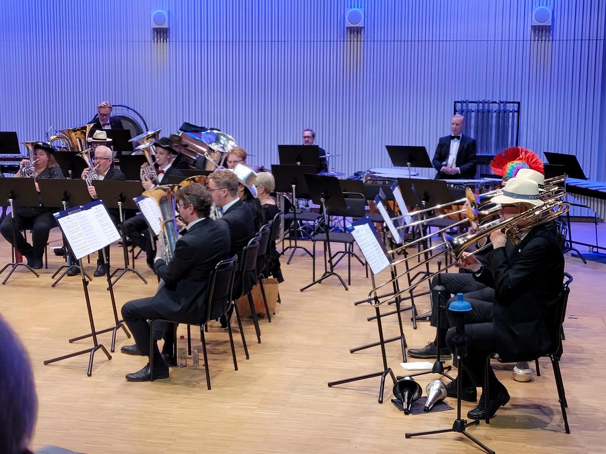 Halmstad Brass i roliga hattar